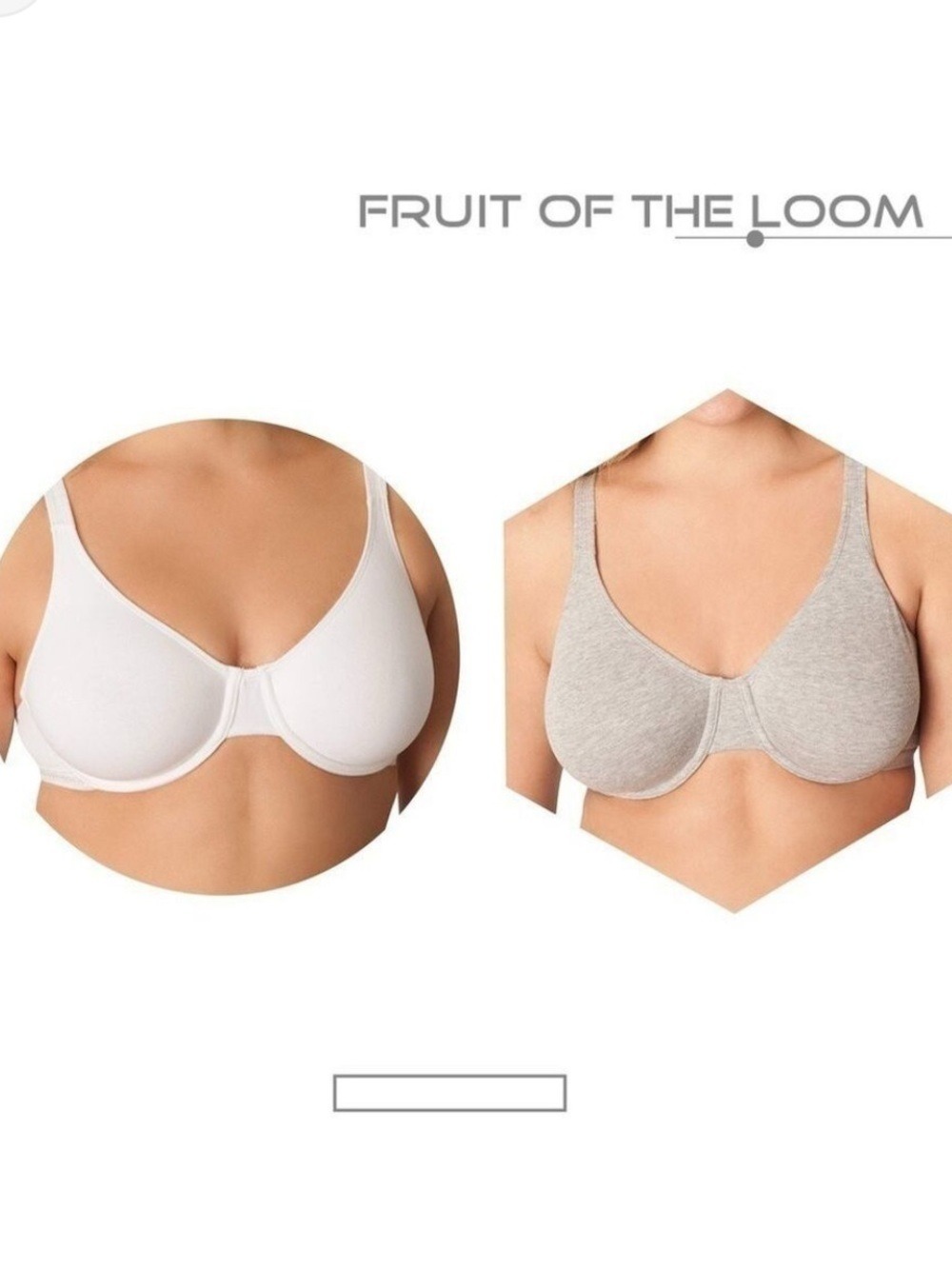 Fruit of the Loom beyondsoft smooth underwire 2-pack bras 38DD